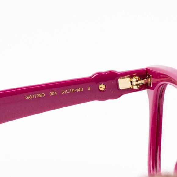 NEW Gucci GG1728O 004 Red Pink Square Women Eyeglasses - Picture 8 of 10